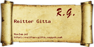 Reitter Gitta névjegykártya